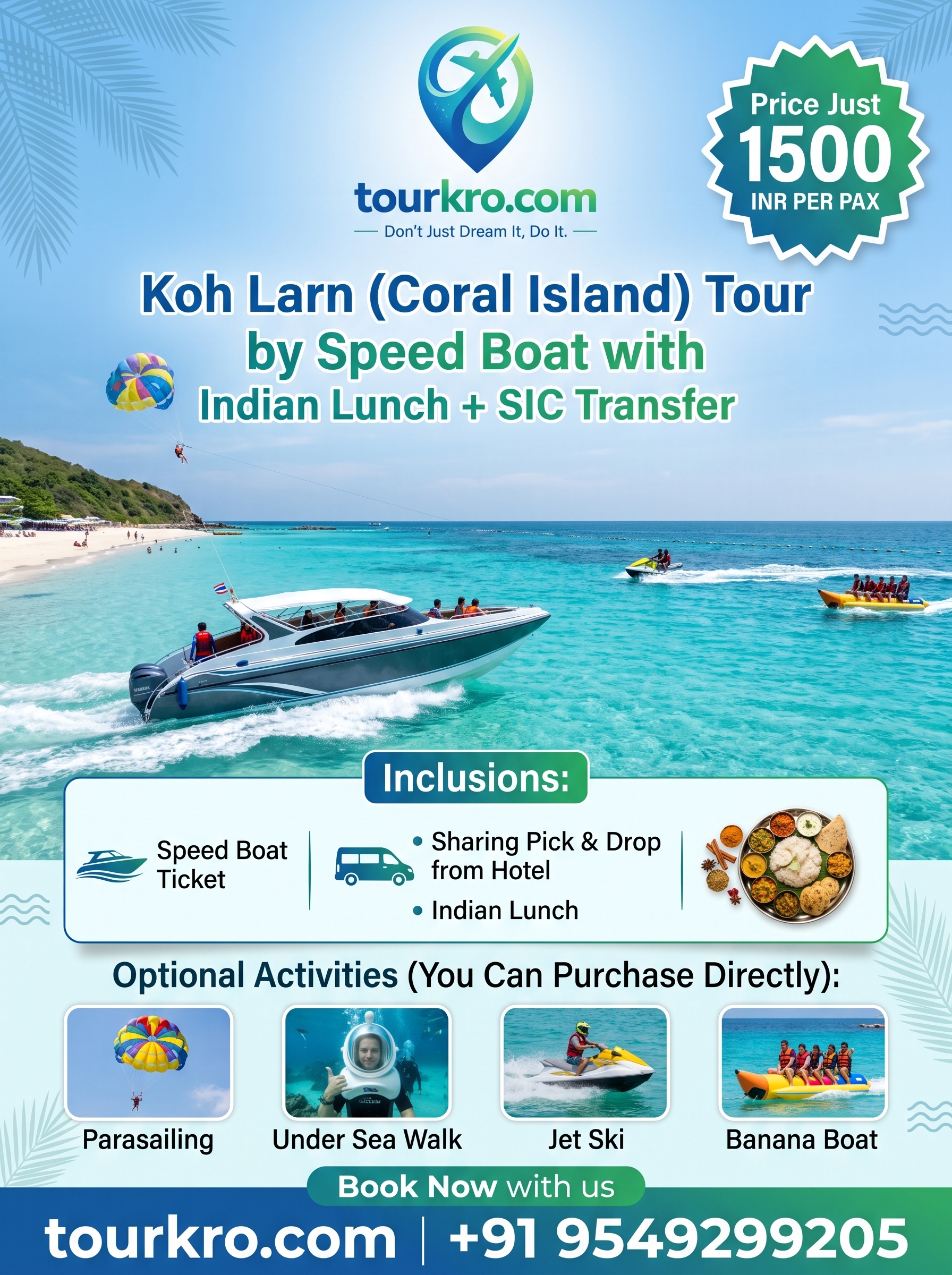 Coral Island Tour by Speed Boat with Lunch